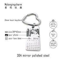 Load image into Gallery viewer, Personalized photo calendar keychain